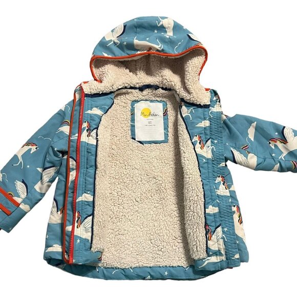 Mini Boden 2-3Y Sherpa Lined Pegasus Unicorn Anorak Jacket Coat - Picture 2 of 11
